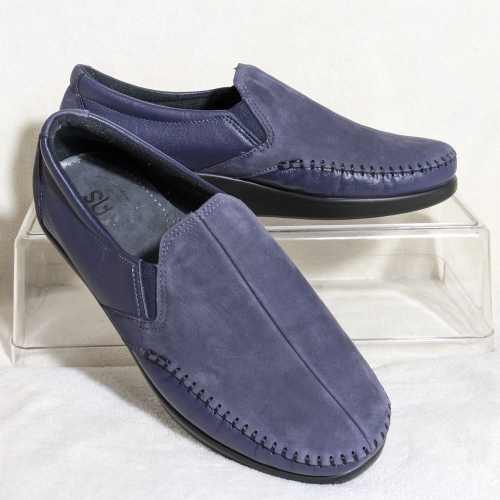 SAS TRIPAD COMFORT Women's‎ Slip-on Loafers Shoes  Blue Suede Casual Comfort 8WW